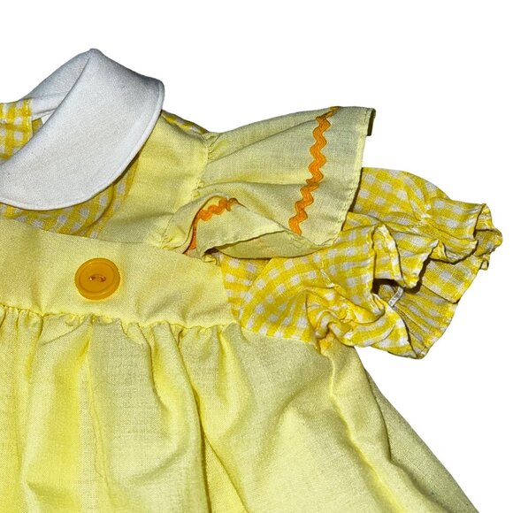 Vintage Choo-Choo Train Zoo Animals 6-9 Months Yellow Dress - Picture 7 of 8